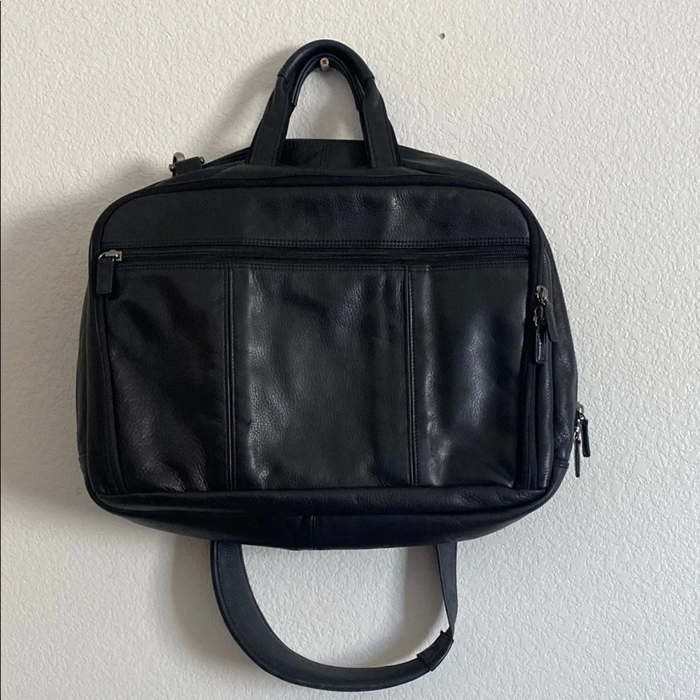 EL PORTAL Men’s Black Premium Leather Briefcase